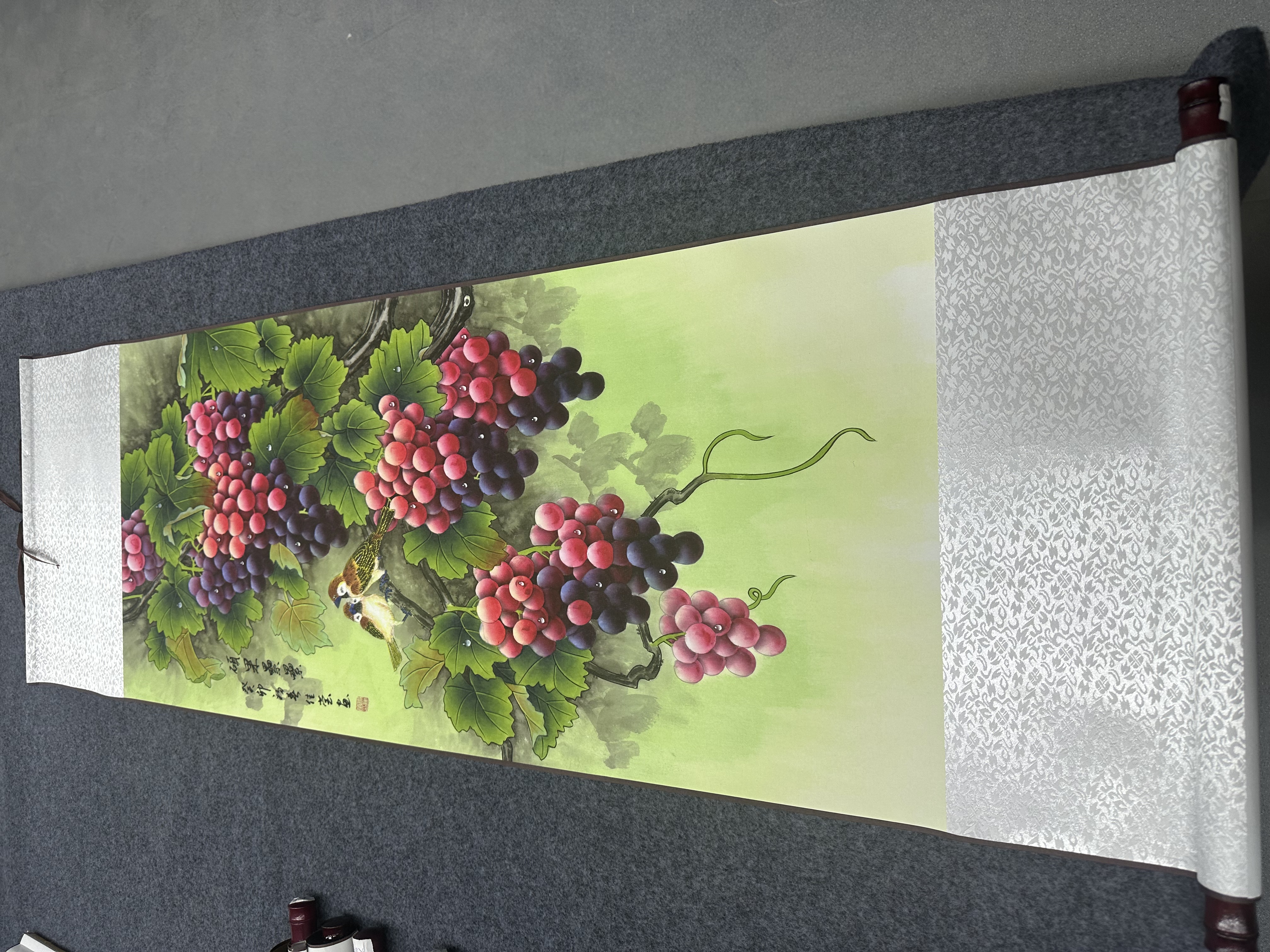 130*40（硕果累累）客厅茶室办公室高精复原软装挂画手工装裱