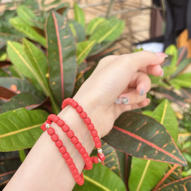 含辰砂工艺品2409251548 HN 朱砂三圈回纹手串