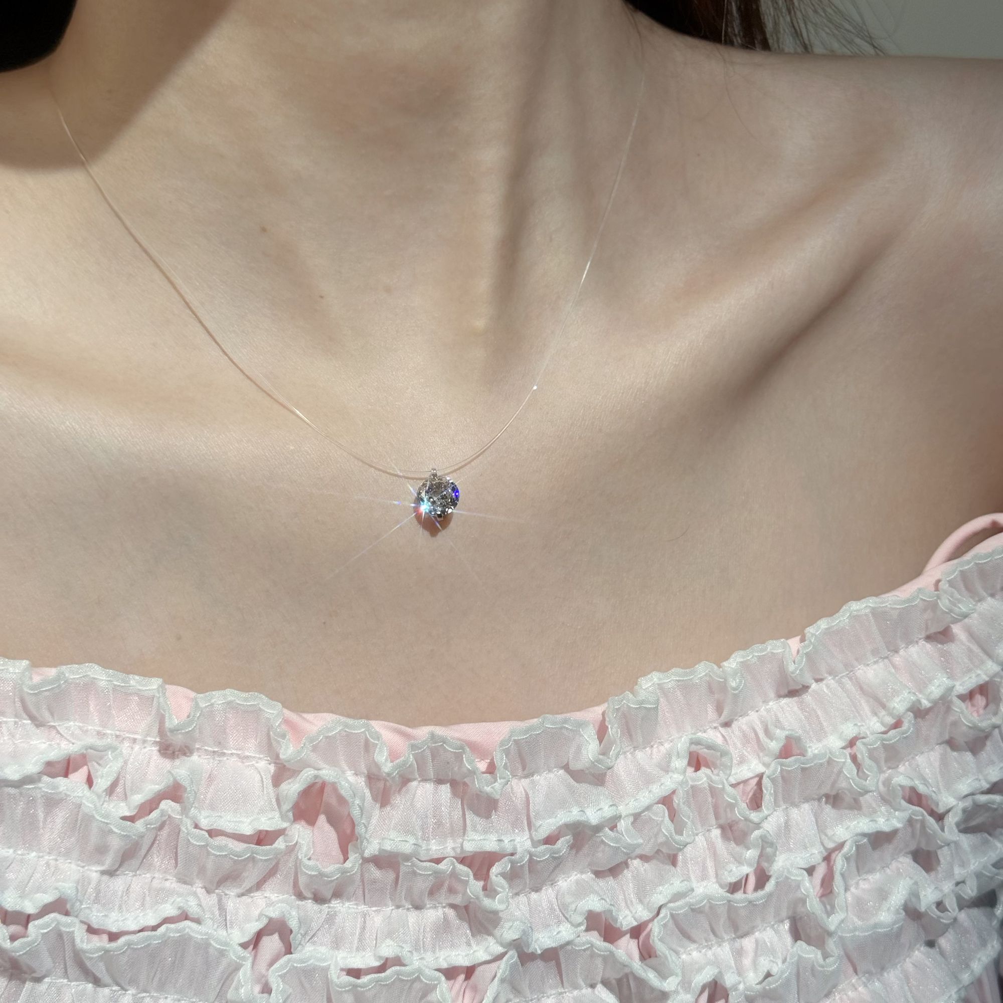 早兰 坠链均925银合成锆石 【人鱼泪项链（升级款）】设计款高级百搭