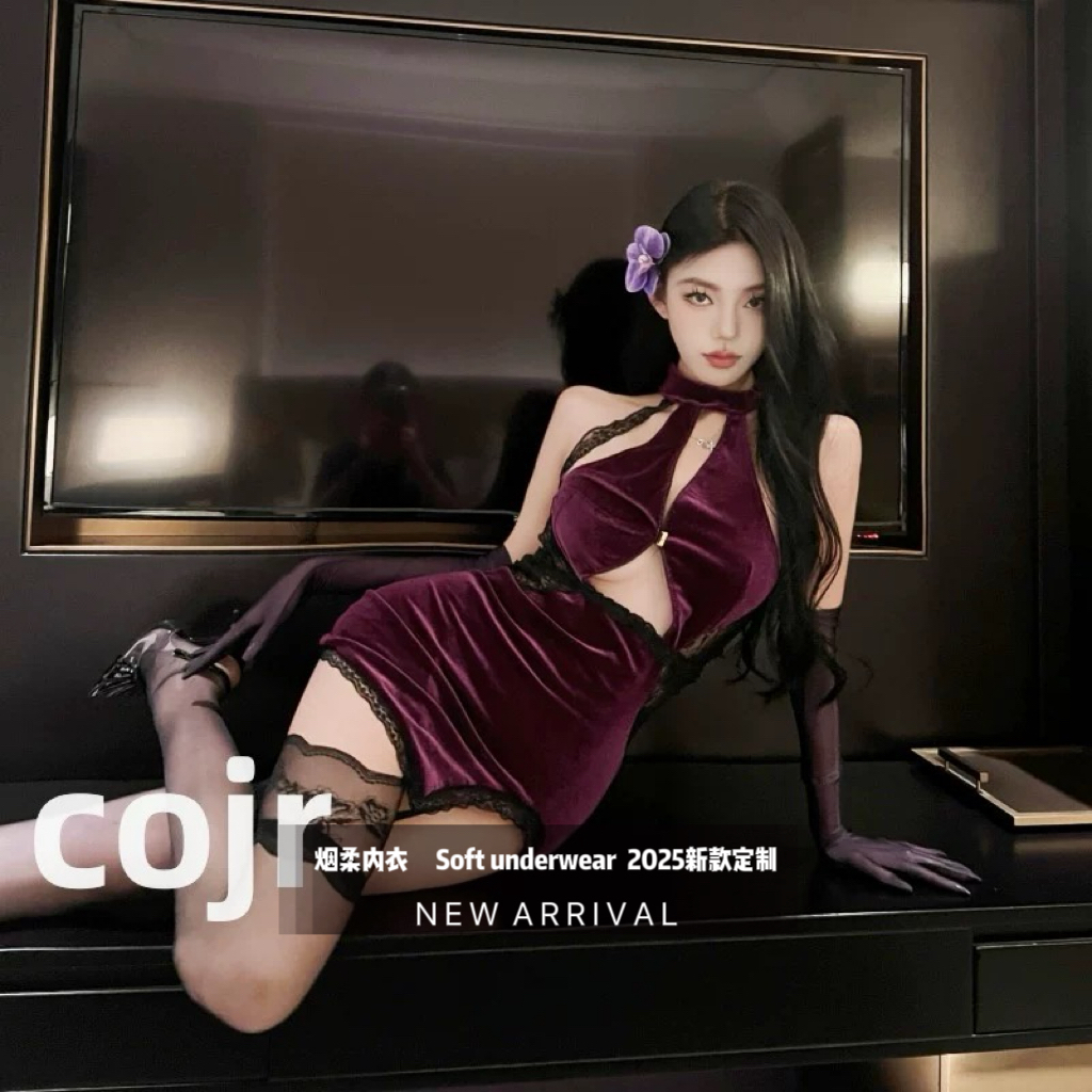 【旗袍蕾丝】大码80-150斤 烟柔内衣性感复古诱惑火辣美风睡衣睡袍.