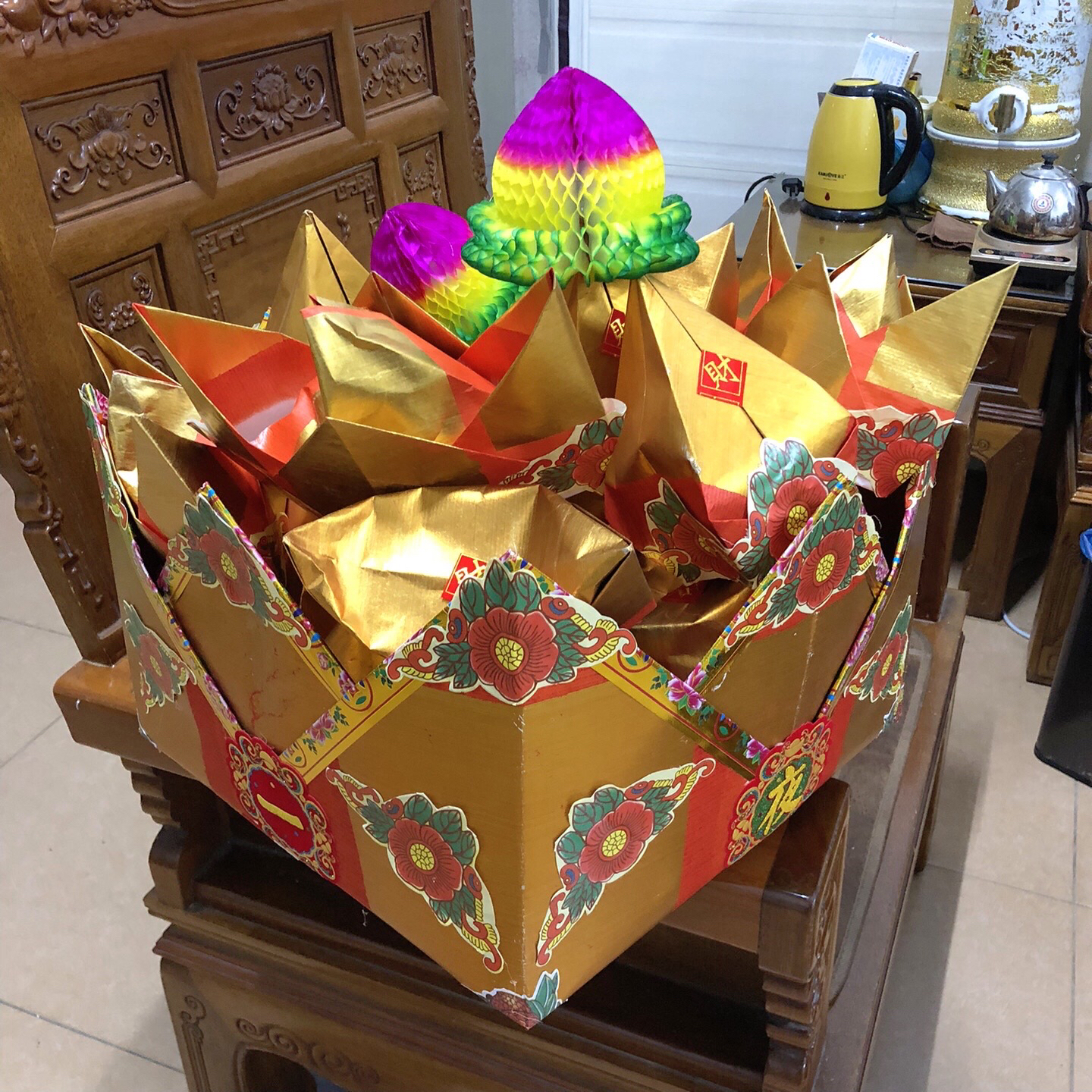 大贝才斗大金板招财元宝金桃全套折好成品手工纸折纸diy