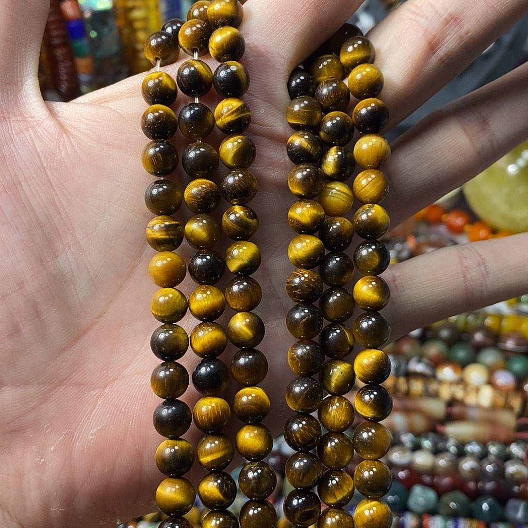 石英质玉未镶嵌，A品虎眼8mm，