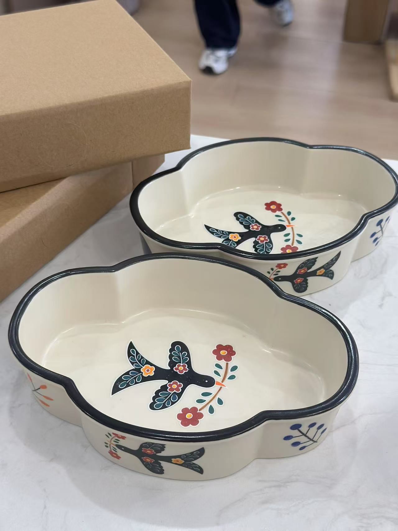 【肆季】云朵燕子盘哑光高颜值日式沙拉碗盘可微波炉家用餐具