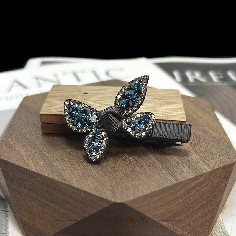 【LXX靓西西】6579 鸭嘴夹5厘米莫兰色蝴蝶精致碎发夹