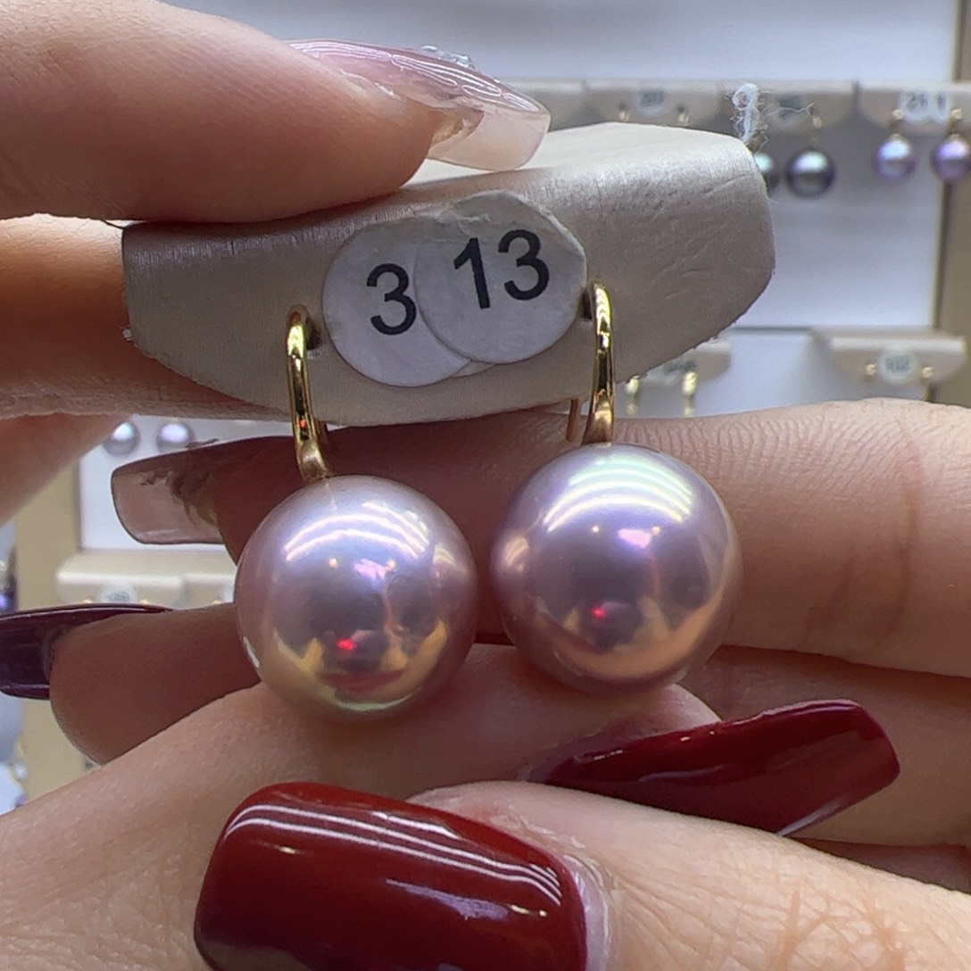 淡水珍珠耳饰18K金镶嵌