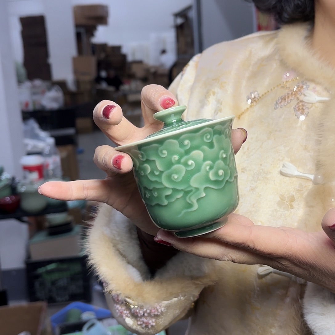 龙泉云间青瓷小米茶器