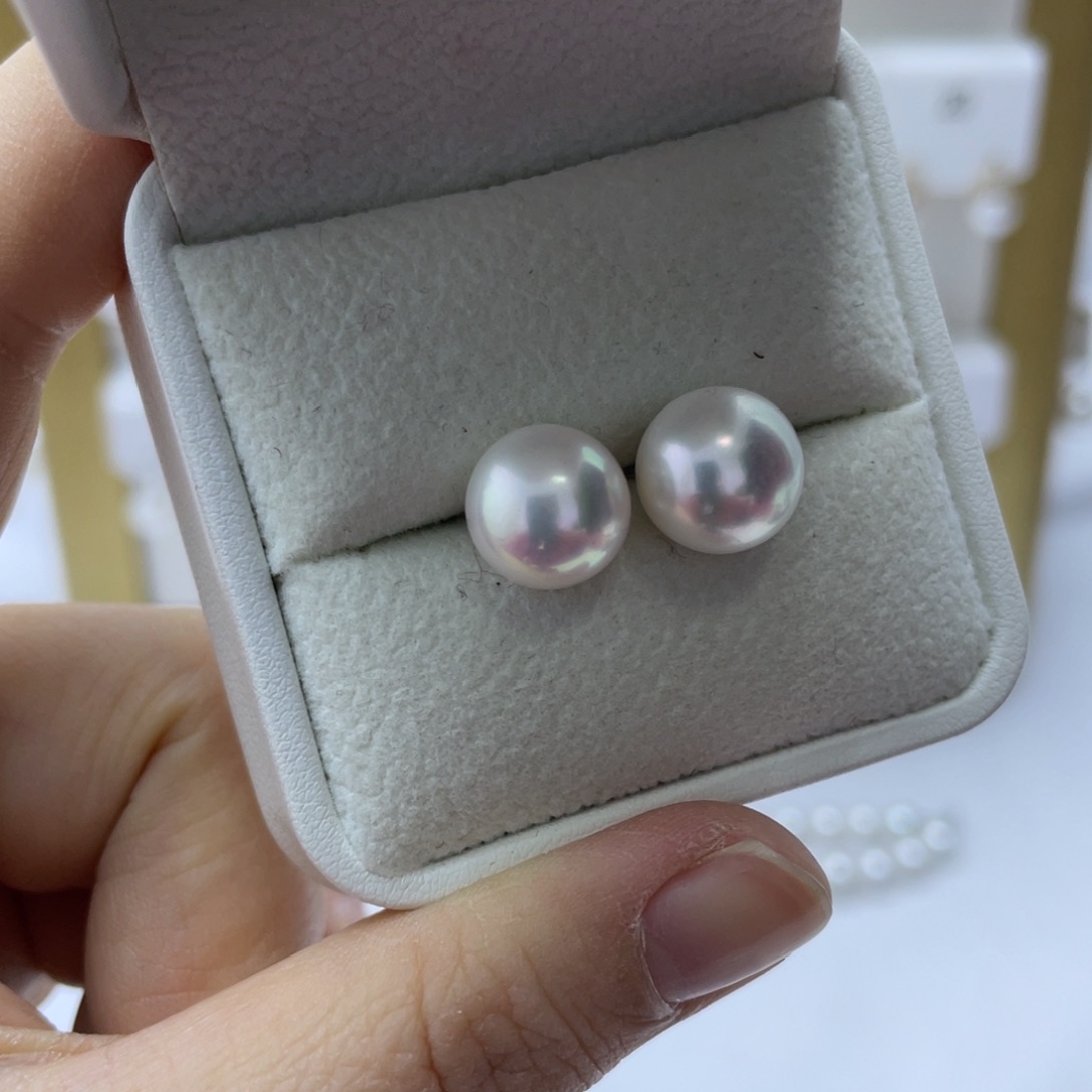 银S925镶嵌耳饰淡水珍珠