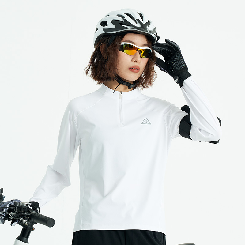 【贵人鸟-总裁同款】女款运动户外针织立领长袖T恤C4253130