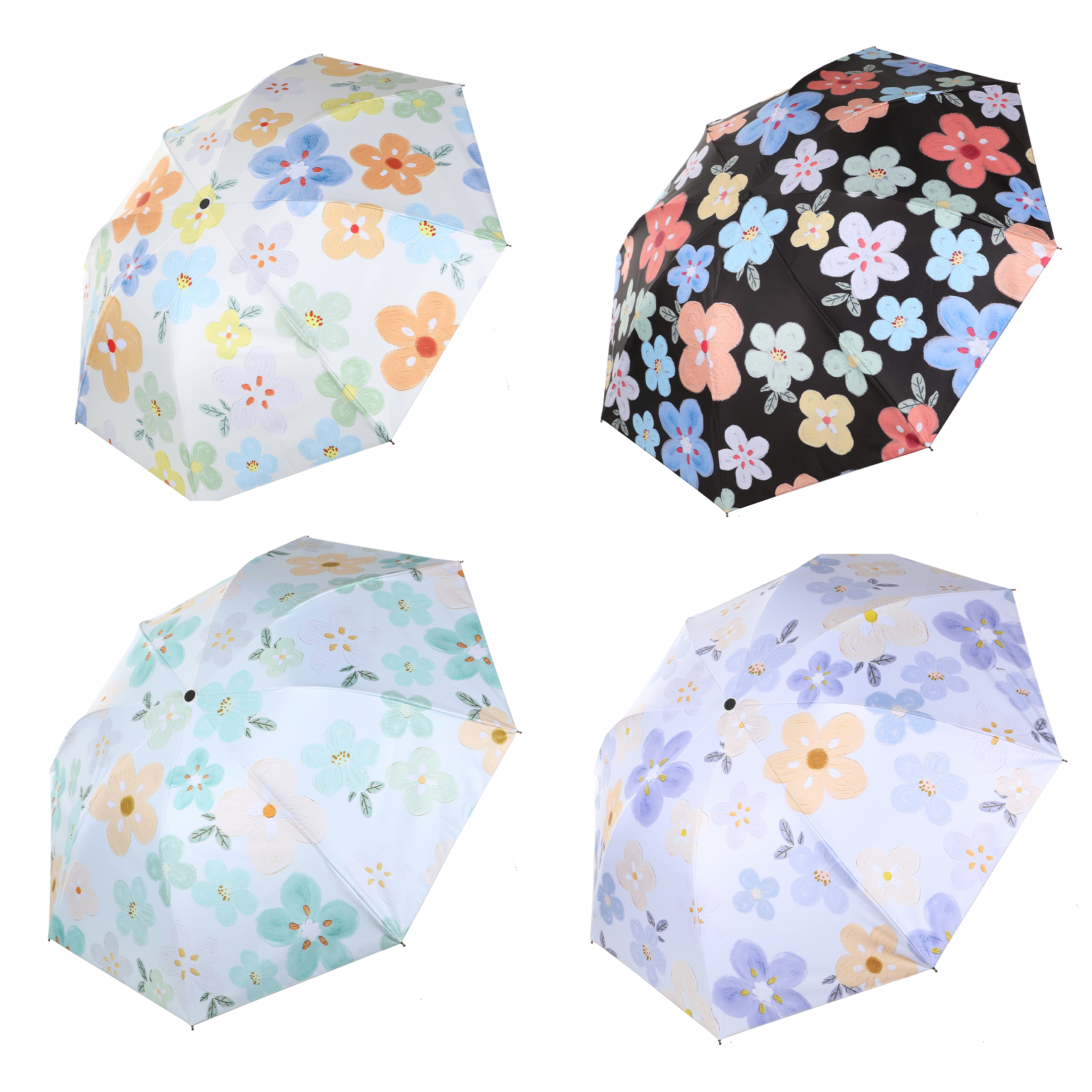 清新花朵黑胶.数码印PG黑胶