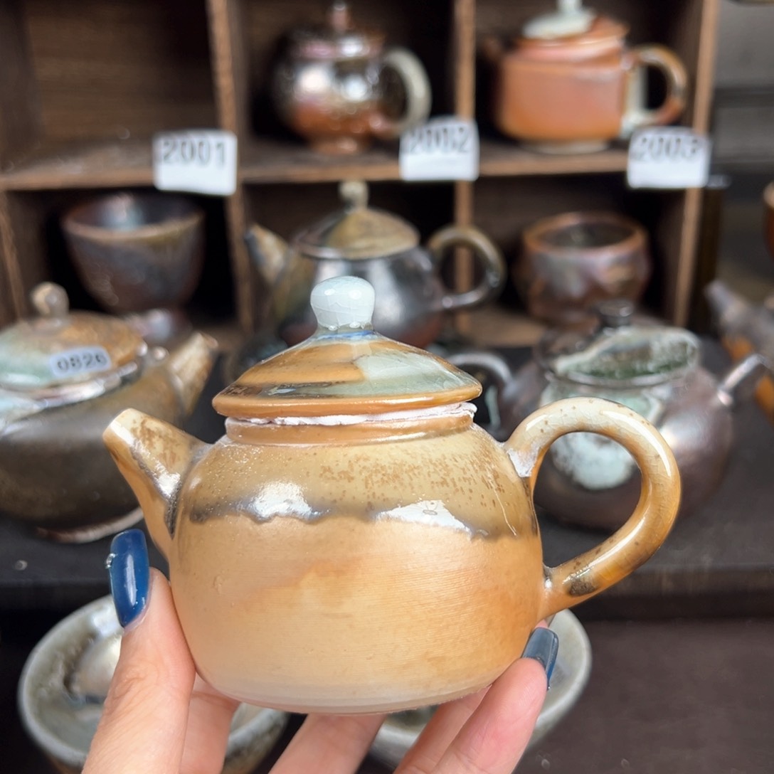 杯柴烧茶器中白壶