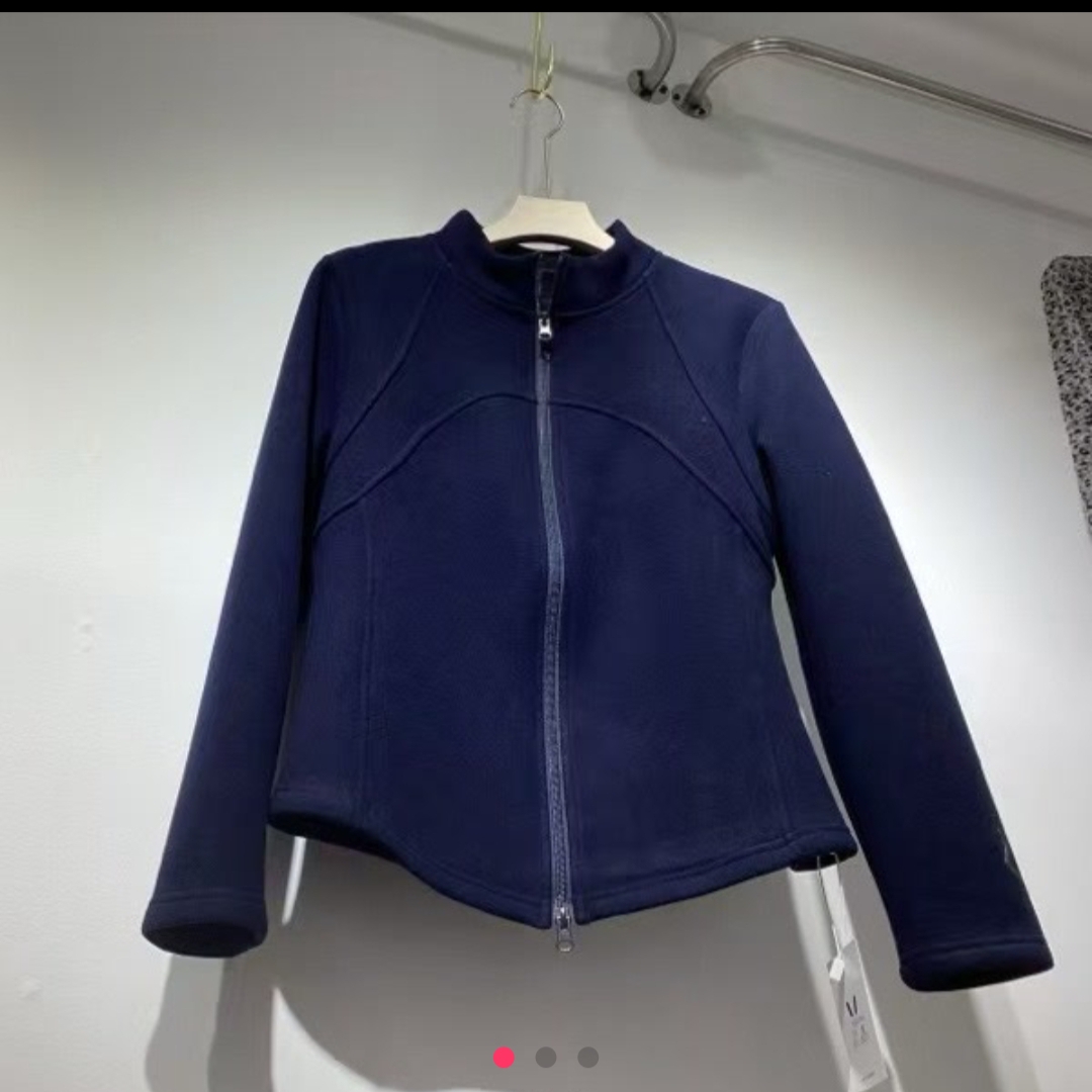 新款冬季加绒立领长袖上衣显瘦百搭小蛮腰设计