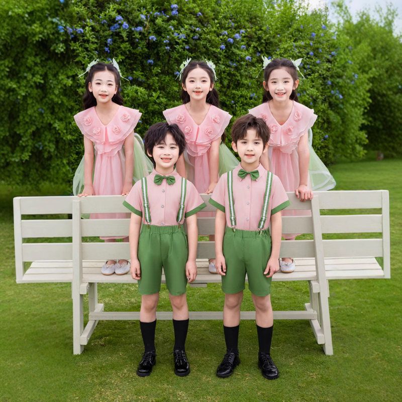 幼儿园园服夏季班服小学生夏装校服套装儿童短袖毕业照六一表演