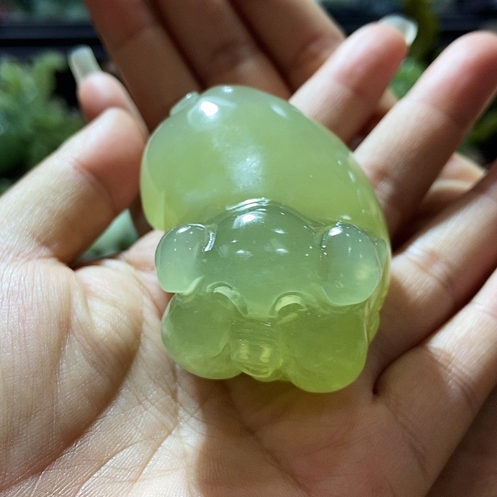 蛇纹石玉手把件合金