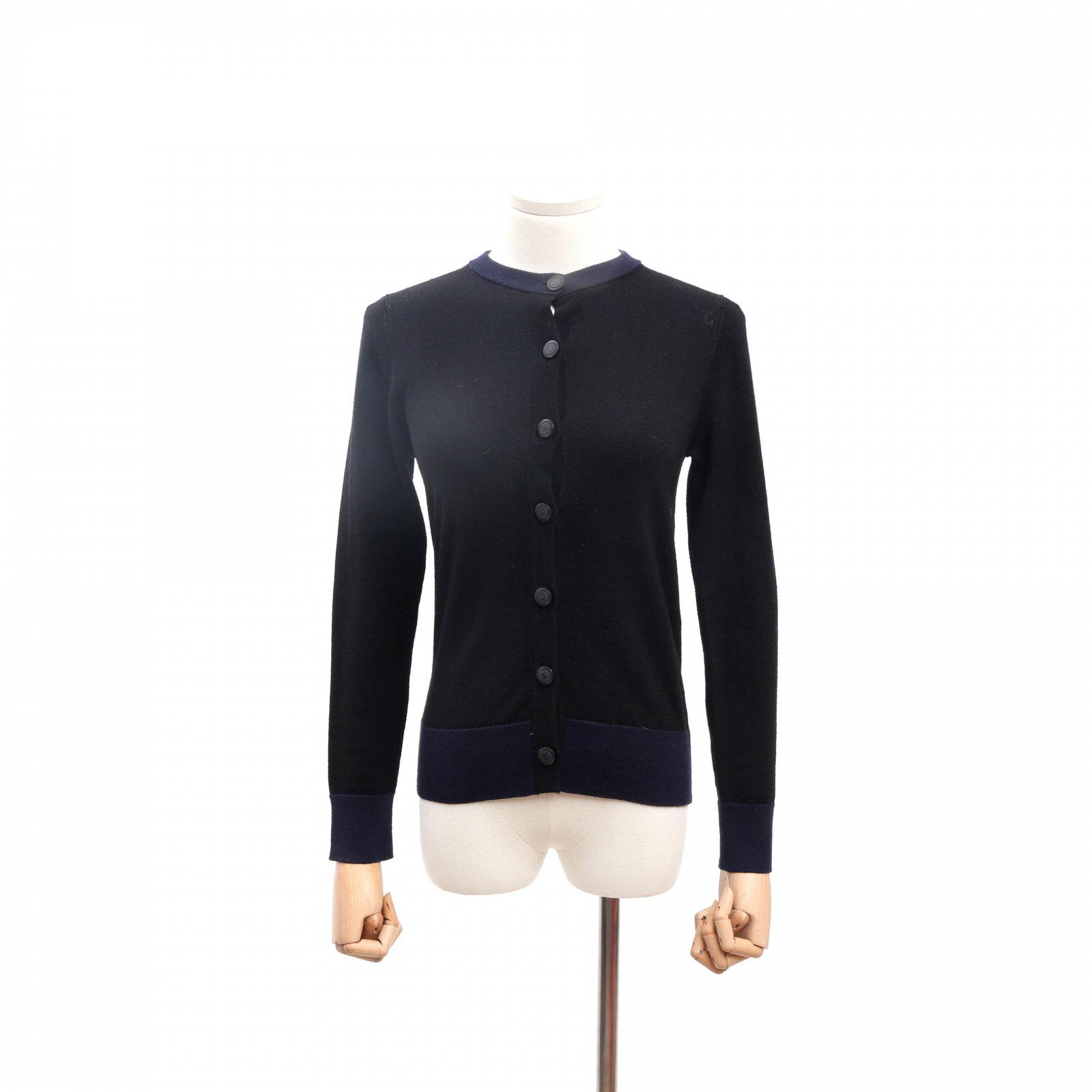 99新 Chanel/香奈儿 小花Jerry活动圆领拼色针织开衫 XS码