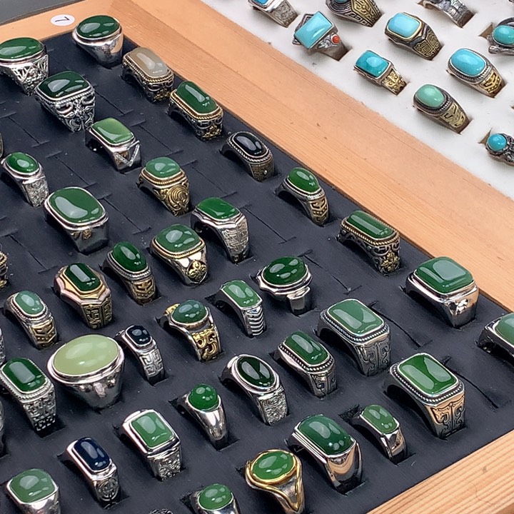 绿松石戒指银S925镶嵌宇****