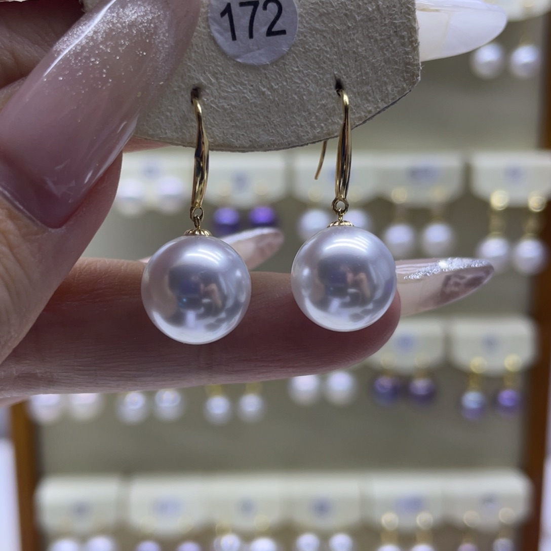 淡水珍珠耳饰18K金镶嵌