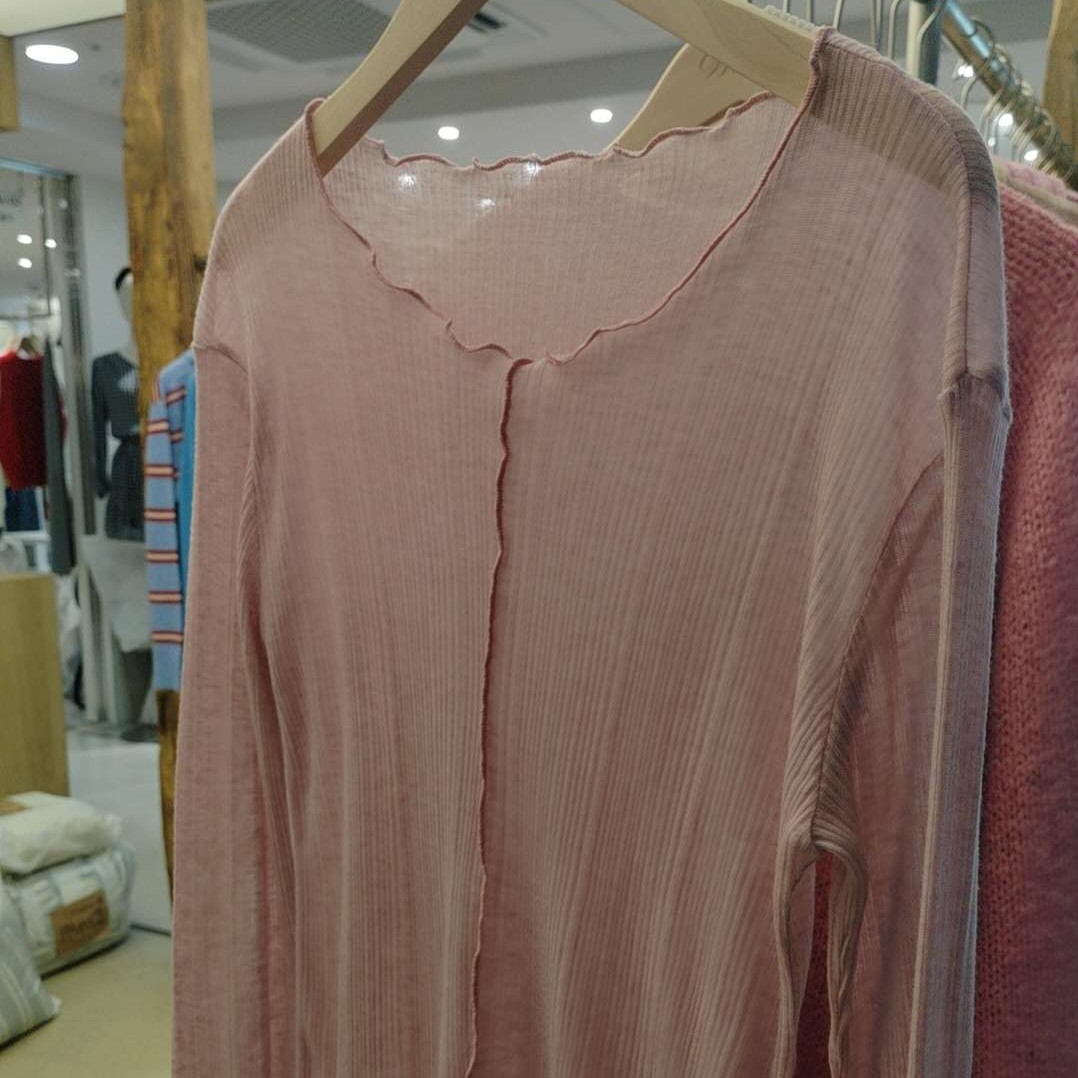 5F01 NO退换 君子协议 接受再拍 木耳边打底T恤均码