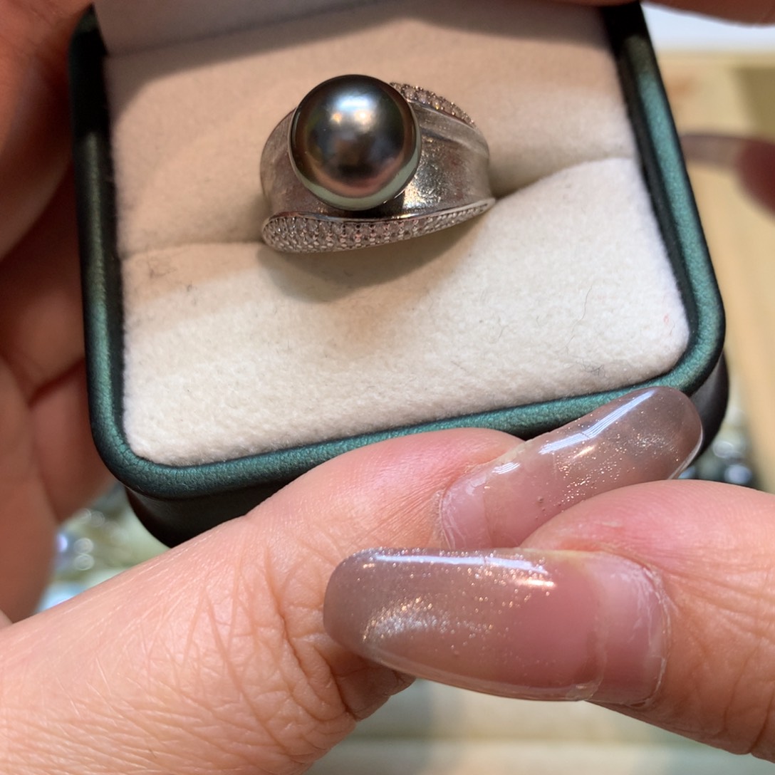 海水珍珠戒指银S925镶嵌