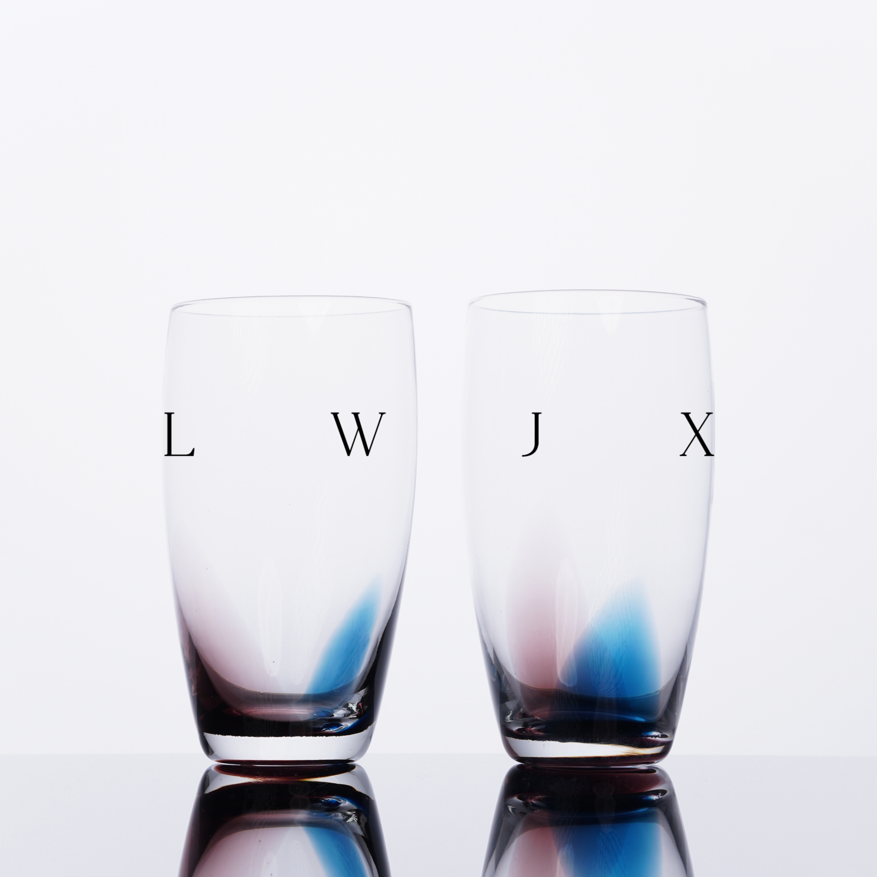 两只装纯人工手作外贸尾单原色渐变绿茶杯