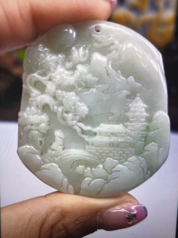 翡翠A货挂件一物一证