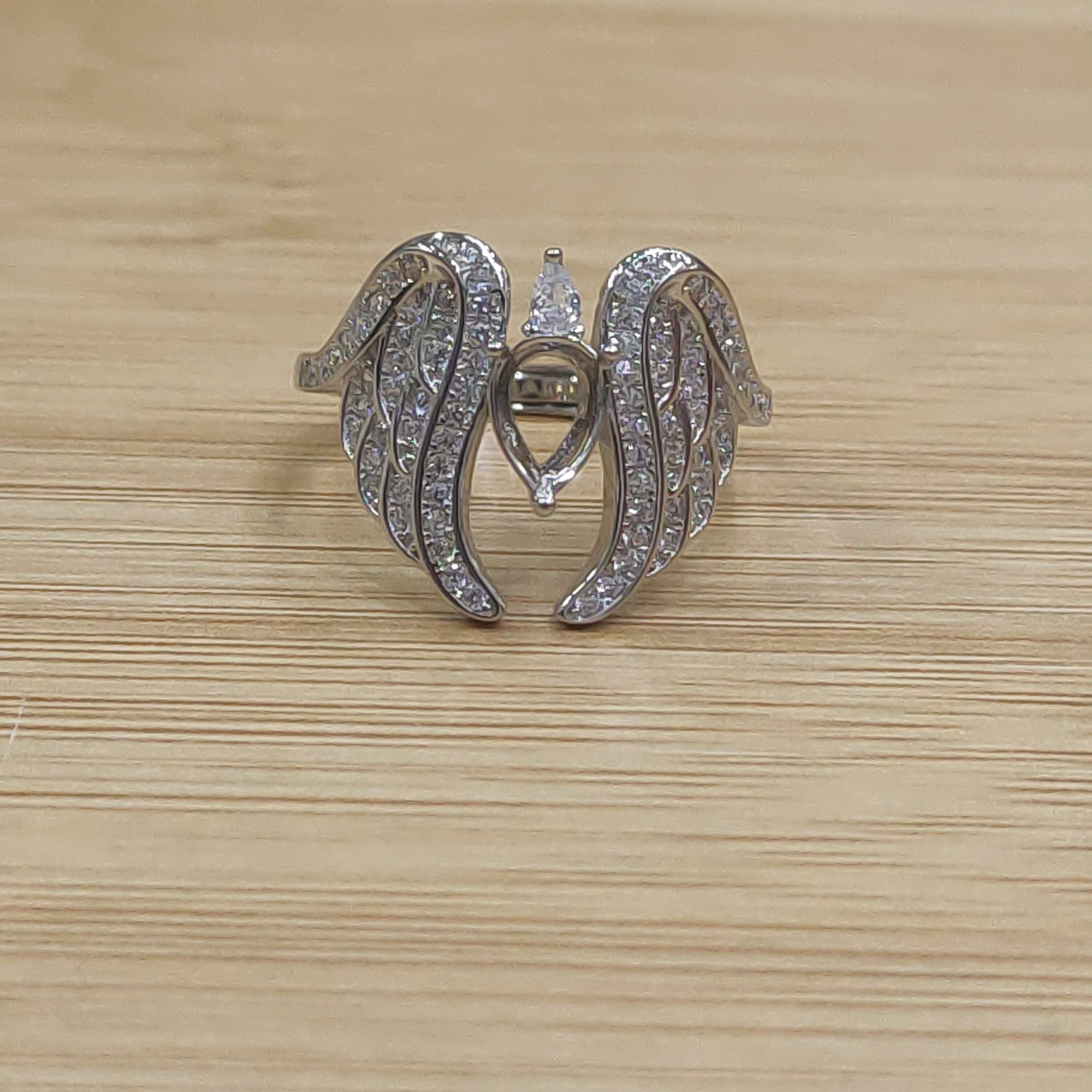 925银戒指 S925银戒托翅膀造型