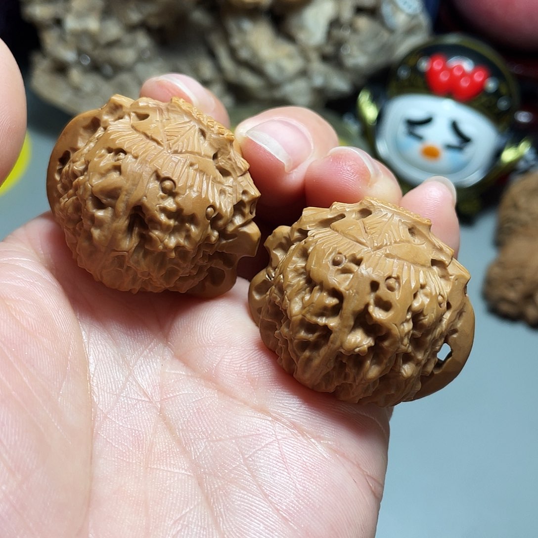 核桃手串/手链精品把把壶白狮子雕刻