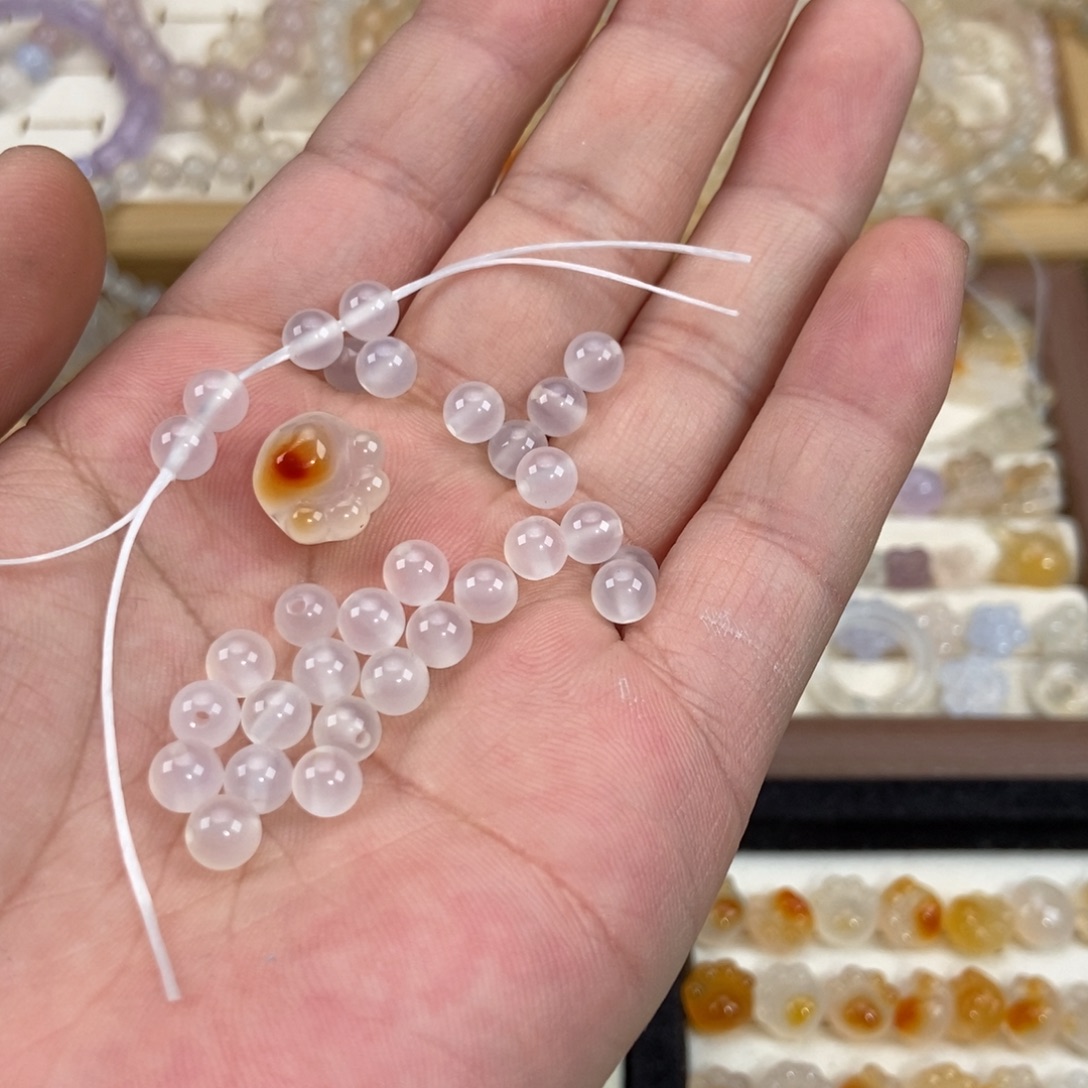 早***)玛瑙/玉髓未镶嵌手链早点起