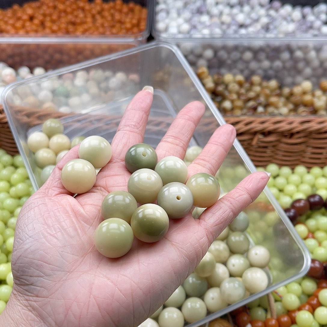 白玉菩提吊坠B/18mm/10+5颗福利不售后