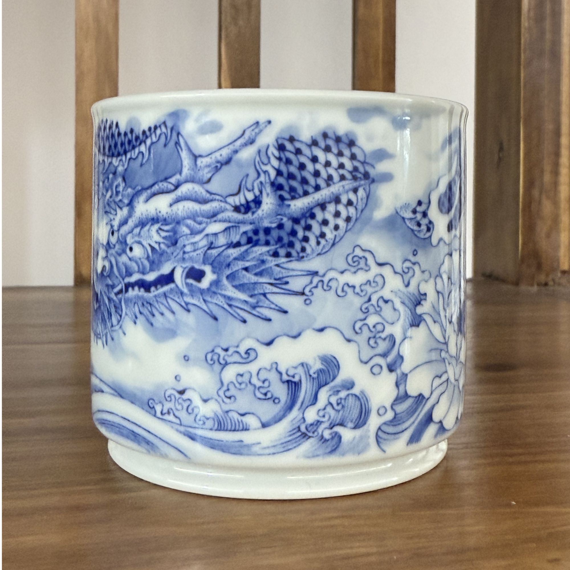 景德镇手绘青花龙纹荣天杯创意陶瓷大号主人杯