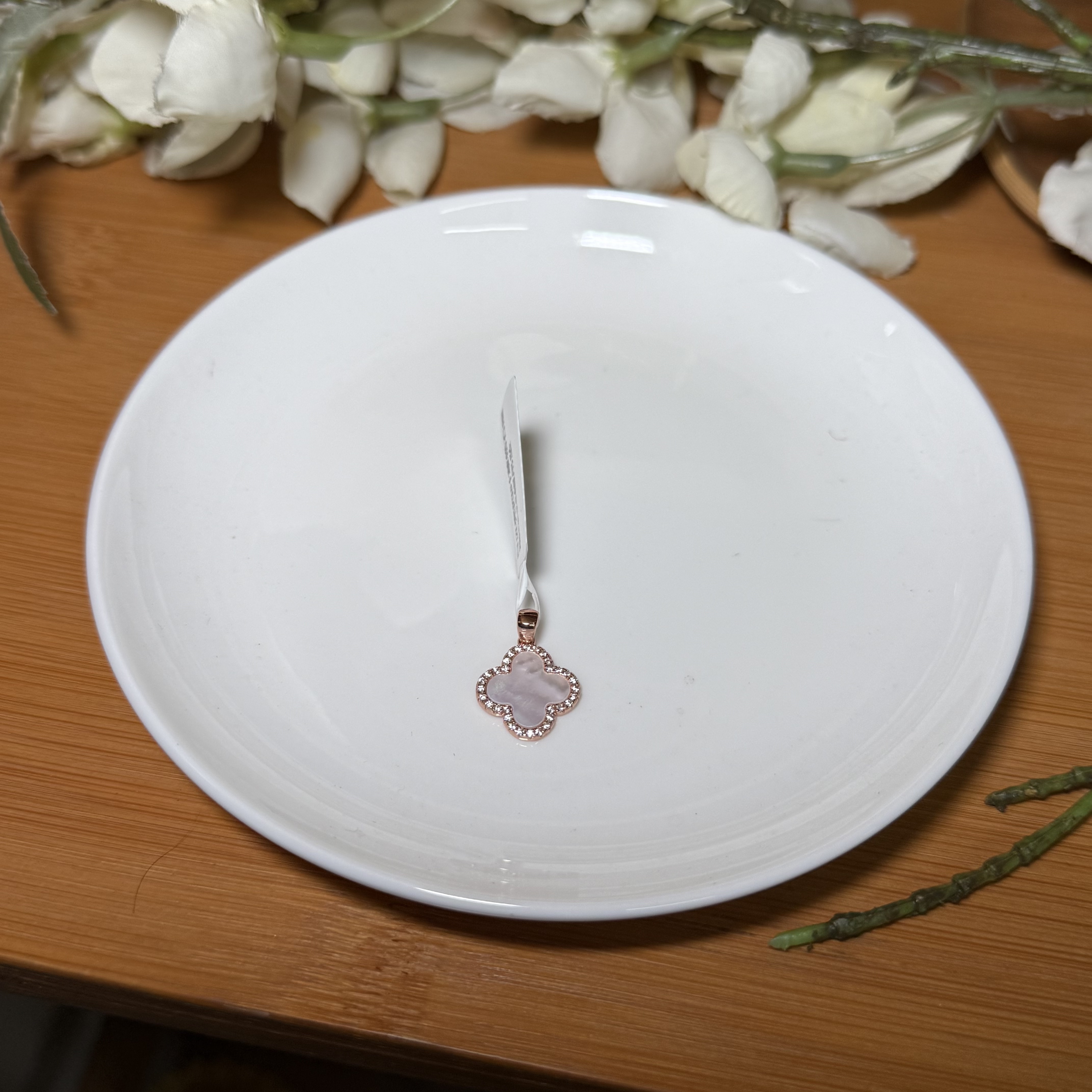 吊坠925银合成锆石 【珠宝厂长】四叶草锆石围镶S925银DIY吊坠