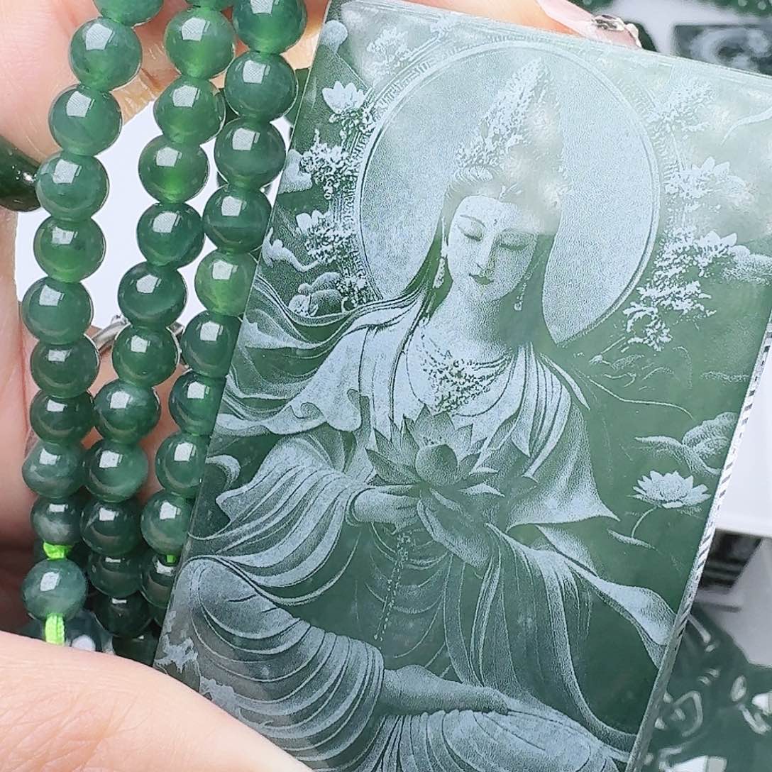 翡翠未镶嵌颈饰天然的A货翡翠多样性发其一 