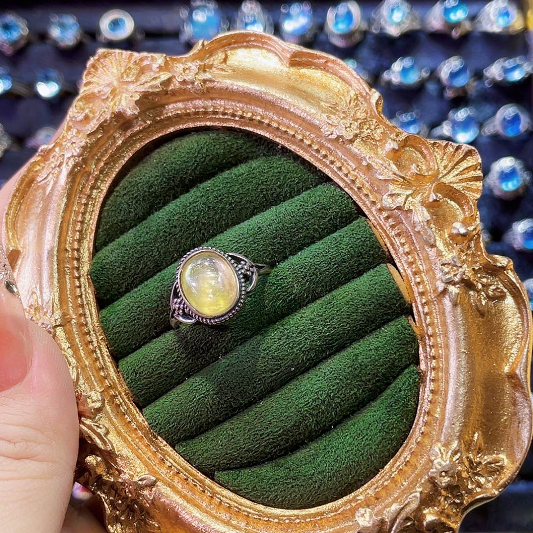 我****925银金锂云母戒指