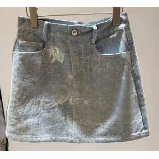 【ANY SPOOR】时尚纯色显瘦休闲百搭中长款牛仔裙84C238