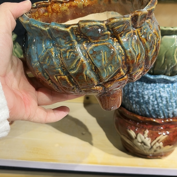 瓷片花盆艺术品多肉