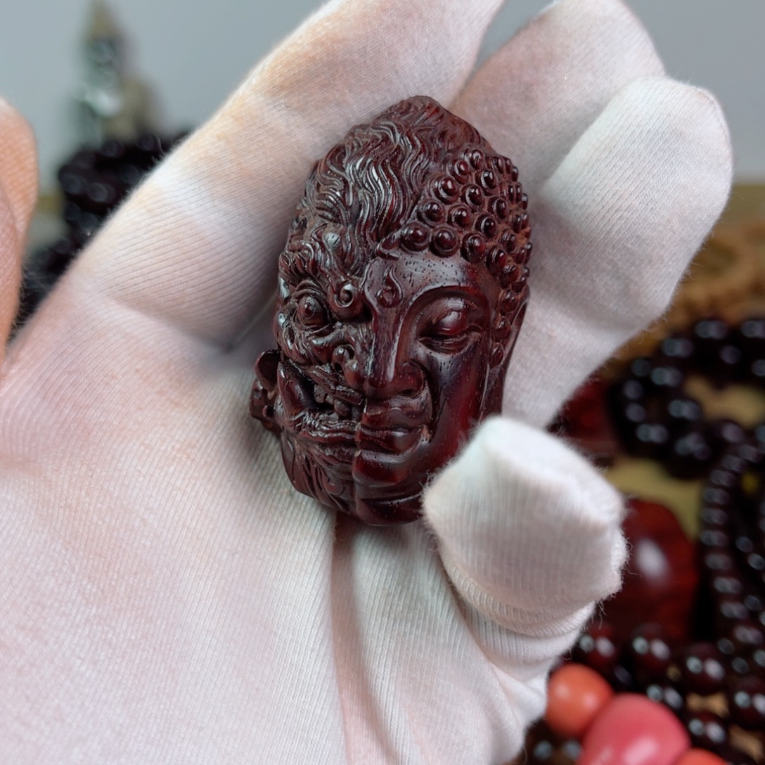 小叶紫檀把件一念之间手把件