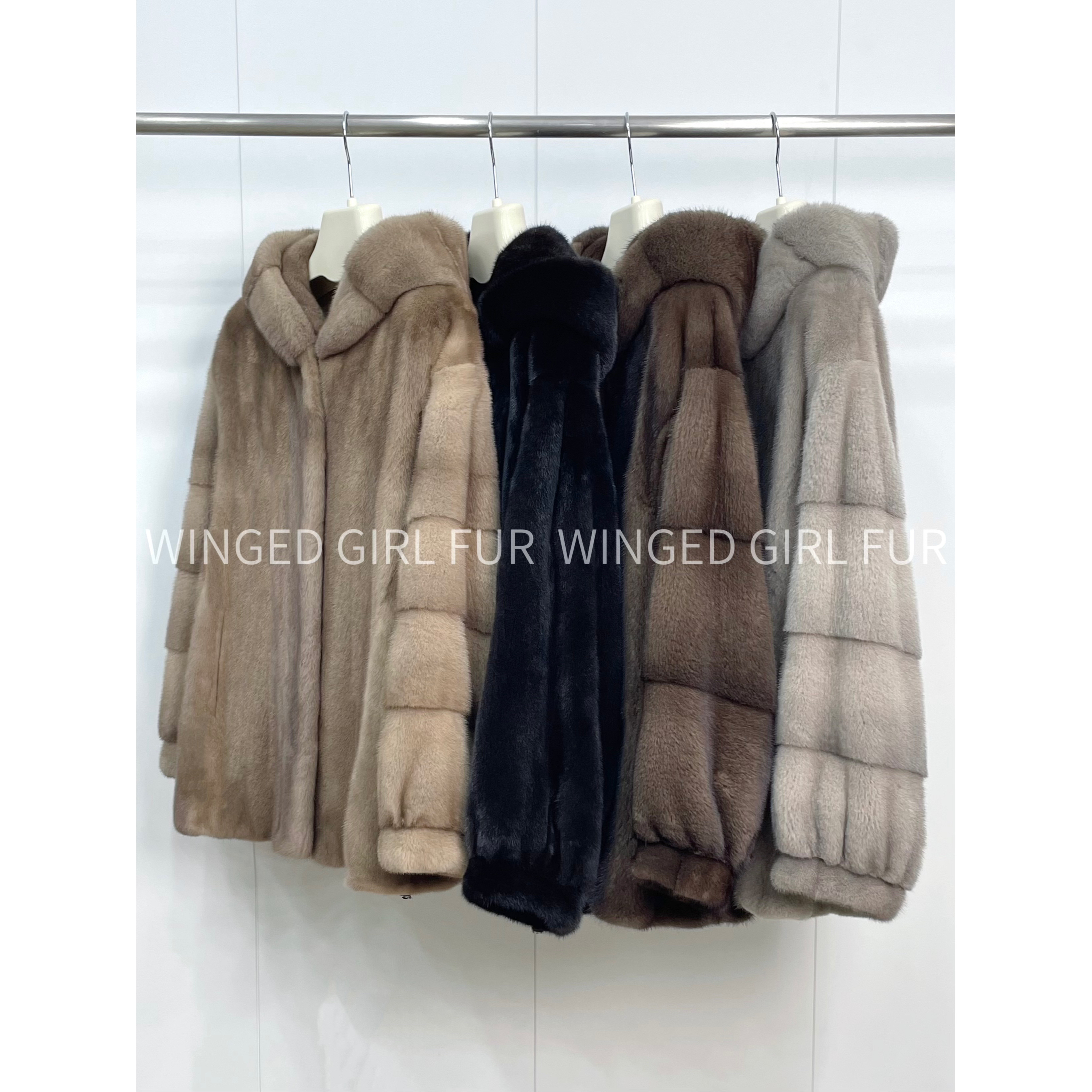 整貂冬季大衣阔板秋冬保暖外套中长款连帽女士流光风