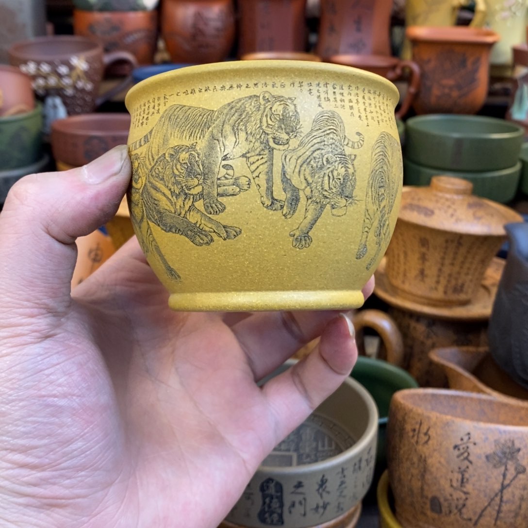 紫砂杯子宜兴全手工紫砂杯