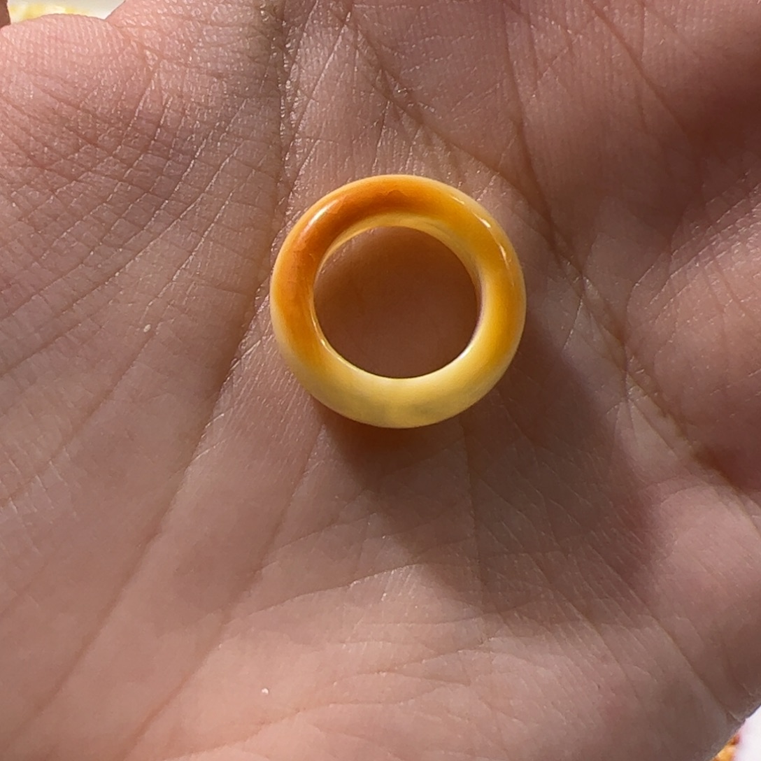 琥珀未镶嵌珠宝奇石橘沁浓蜡跑环