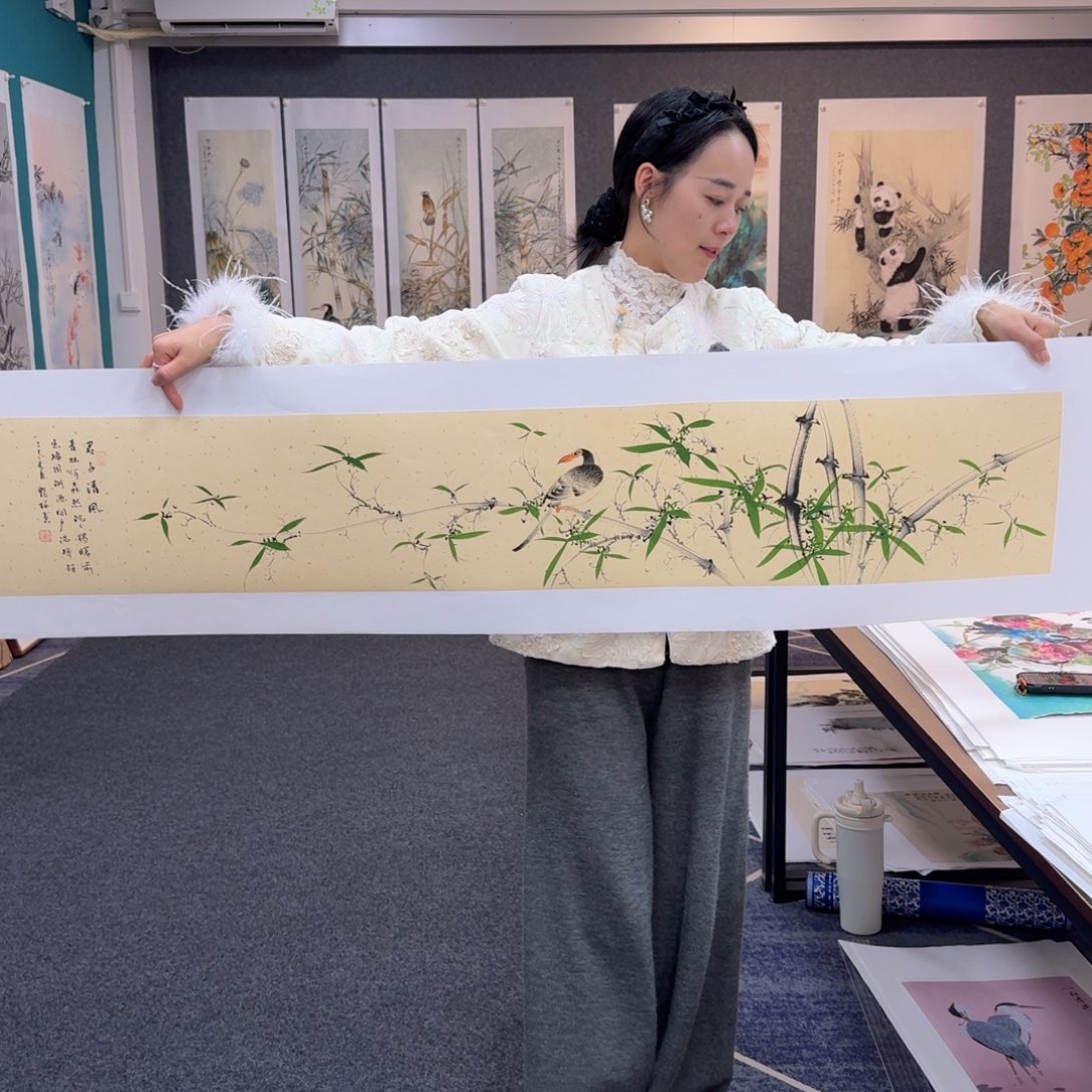 国画纯手绘山水花鸟作品
