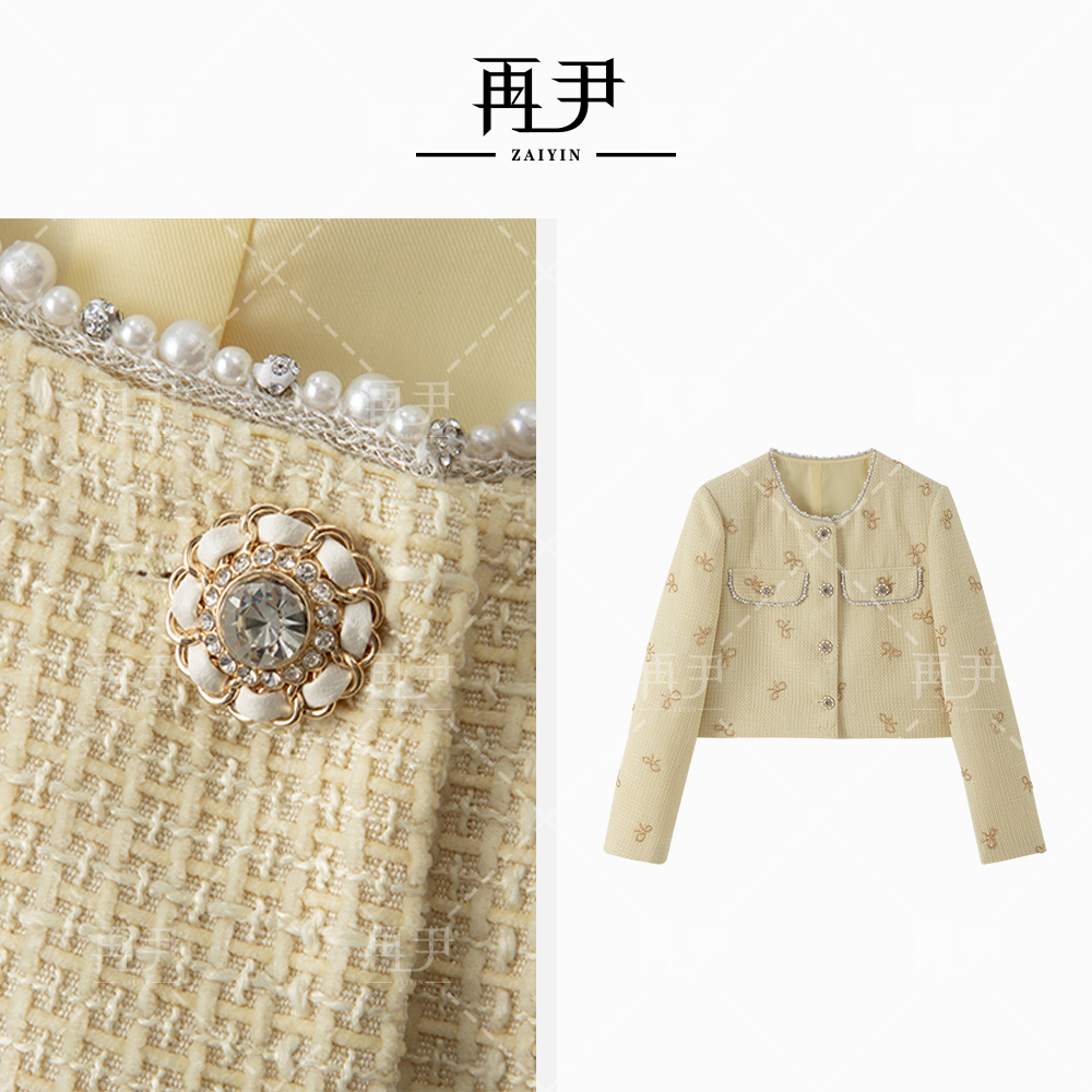 【露华林语】小众轻奢减龄国风绣花珠片中式上衣GY53072284-A