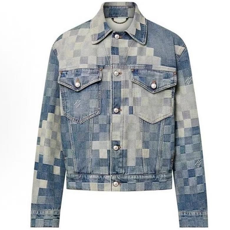 未使用 LouisVuitton/路易威登 LV24棋盘格牛仔外套 50码 BB10312