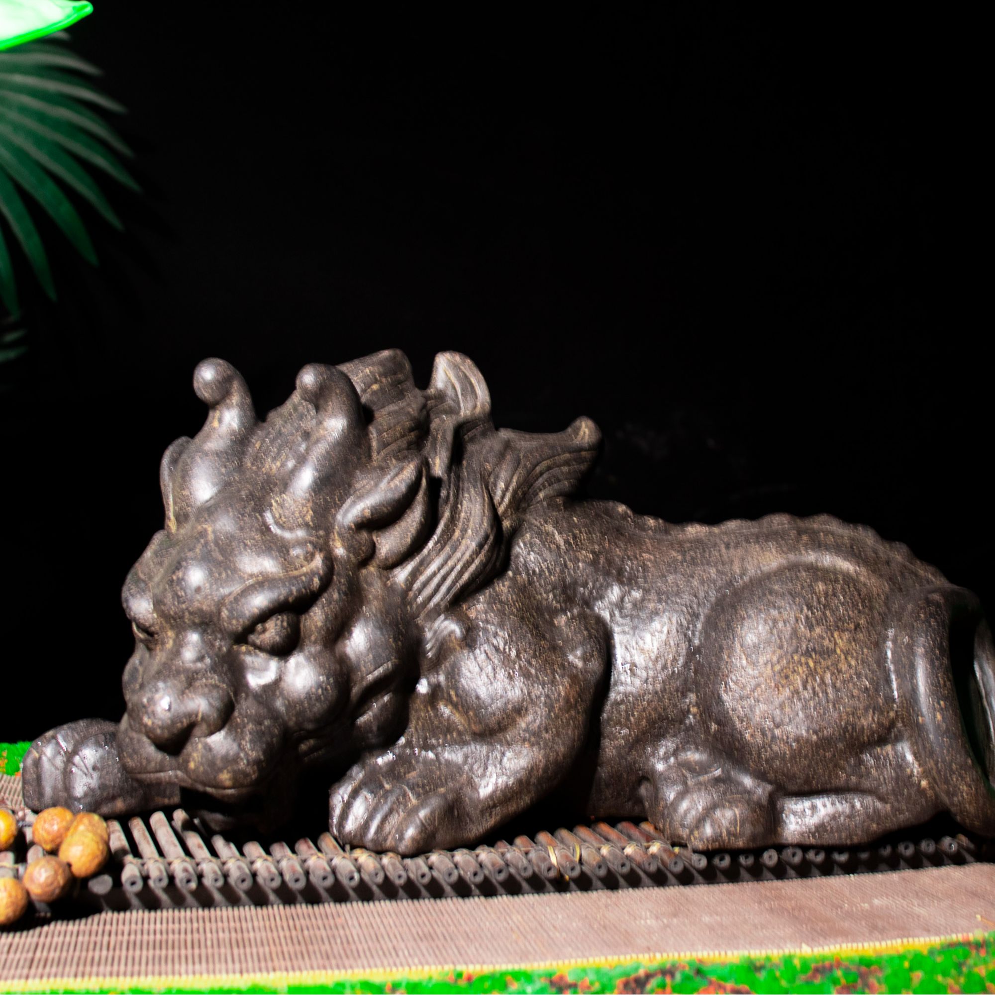 中国风仿青石禅意桌面花盆神兽盆怀旧做旧流水摆件花盆