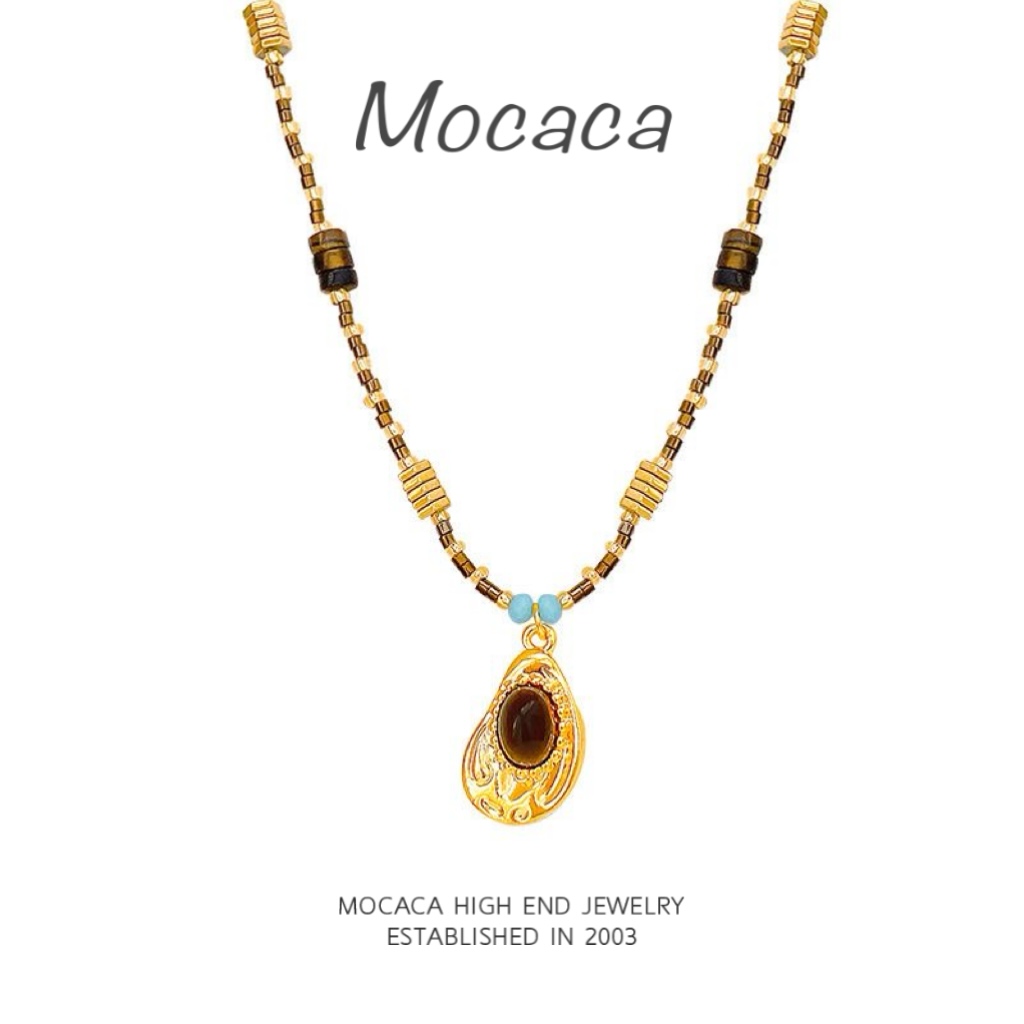 合金项链 MOCACA 美拉德虎眼石项链 MAC72