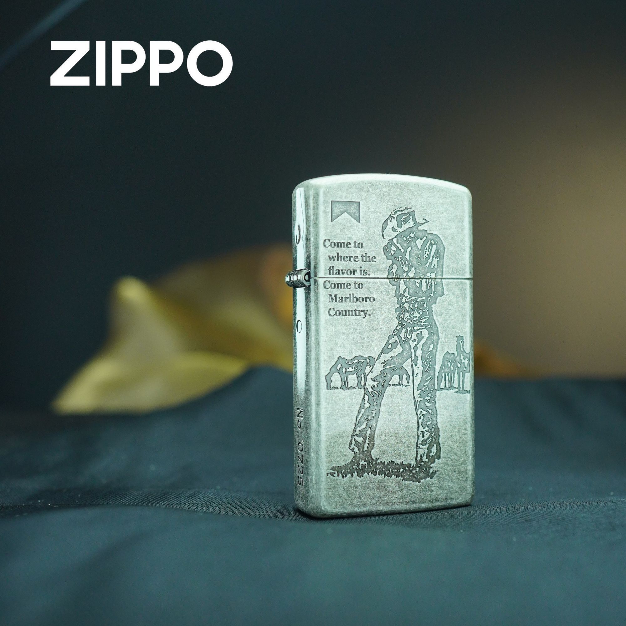 ZIPPO 打火机正品 1605古银牛仔万宝路DY9914GY 0025