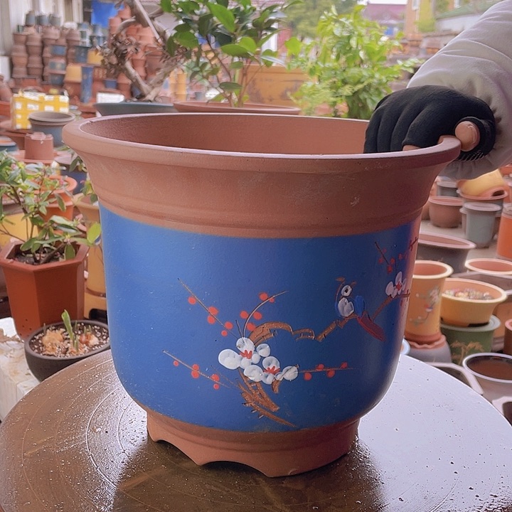 紫砂宜兴紫砂蓝点菜金钟30