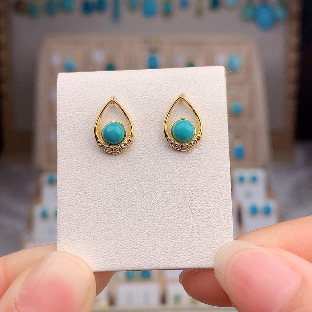 绿松石颈饰银S925镶嵌