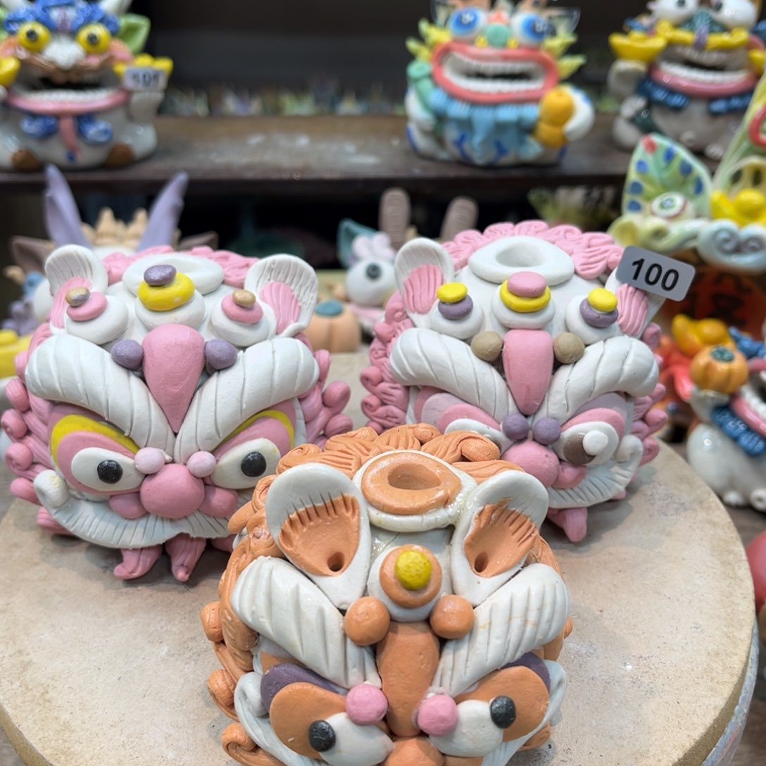 嘘***你陶瓷纯手工抽象陶瓷摆件100组合