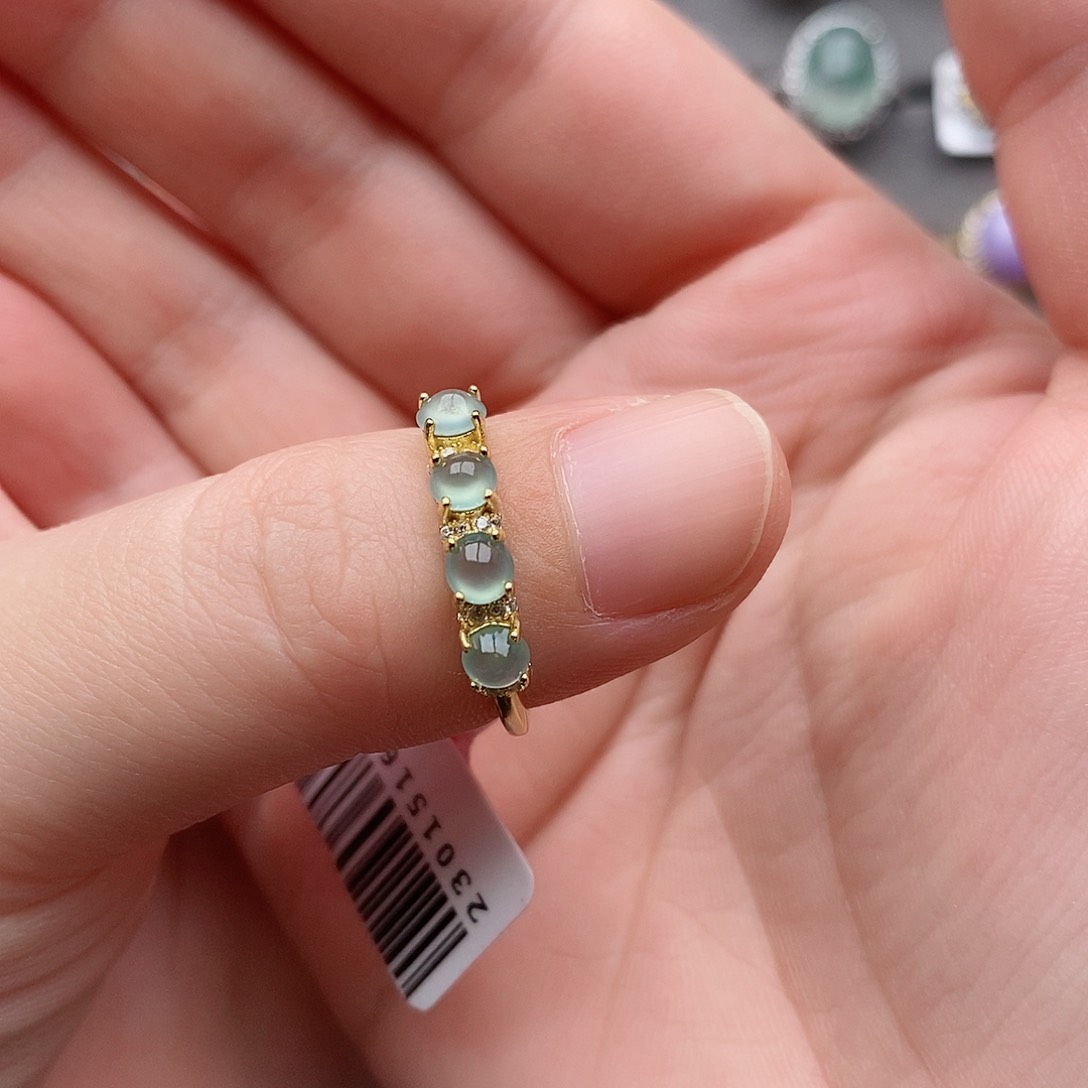 银S925镶嵌戒指翡翠莫*贝11111