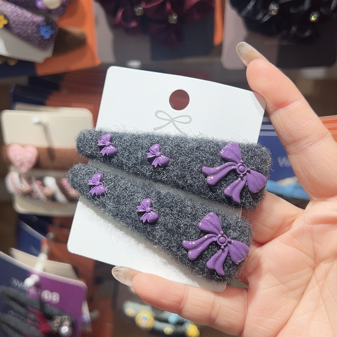 非金属紫色蝴蝶结掰掰一对