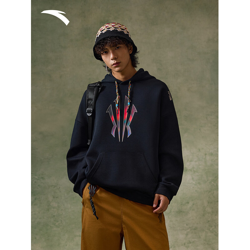 安踏欧文系列连帽卫衣男女同款长袖上衣冬季新款172611706S-ZB